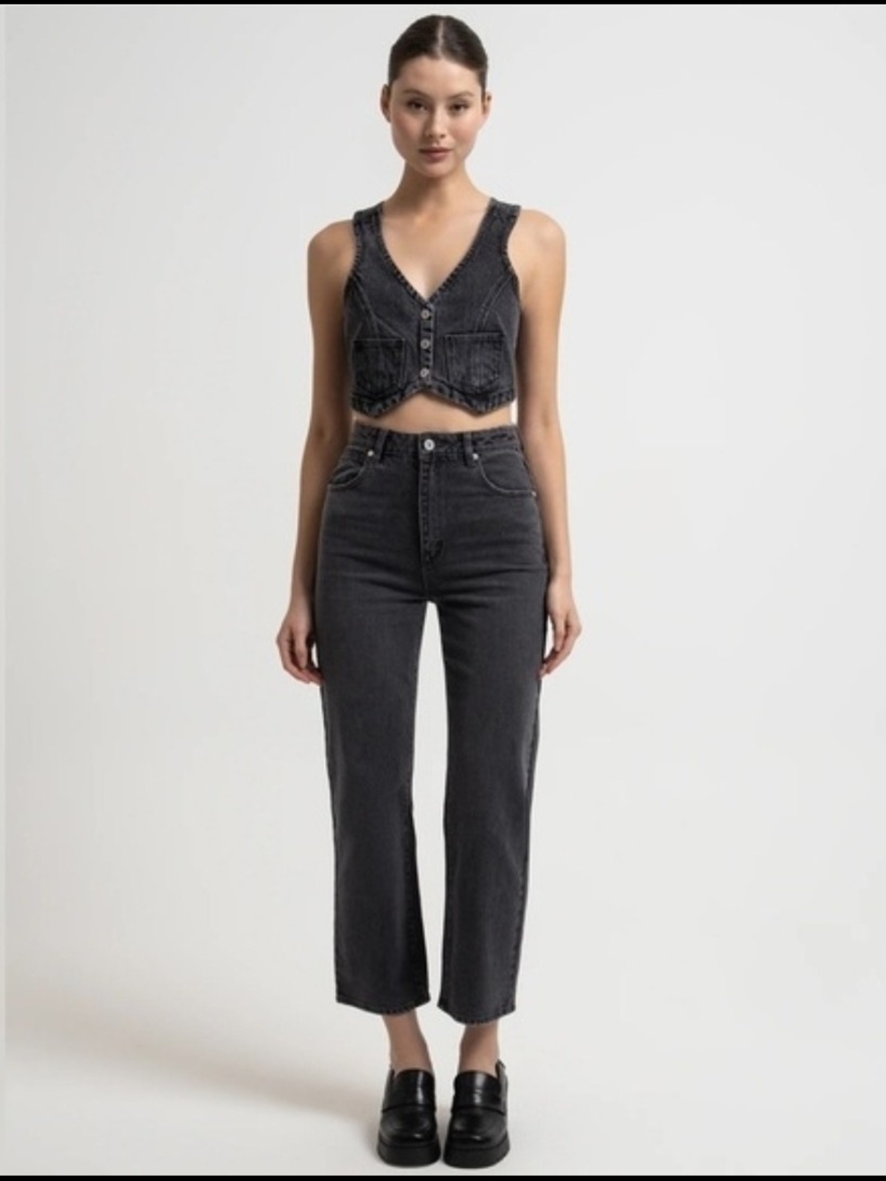 Abrand Jeans - Venice Straight Bobbi Jeans, Black Charcoal, Size 30